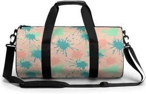 Gym Bag 17in for Men Women, Waterproof Foldable Sports Organizer, Durable Workout Travel Duffle Bag, Color Burst Spray-11