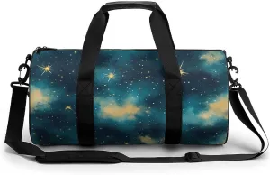 Gym Bag 17in for Men Women, Waterproof Foldable Sports Organizer, Durable Workout Travel Duffle Bag, Cosmic Dreams-28