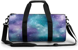 Gym Bag 17in for Men Women, Waterproof Foldable Sports Organizer, Durable Workout Travel Duffle Bag, Cosmic Mirage-31