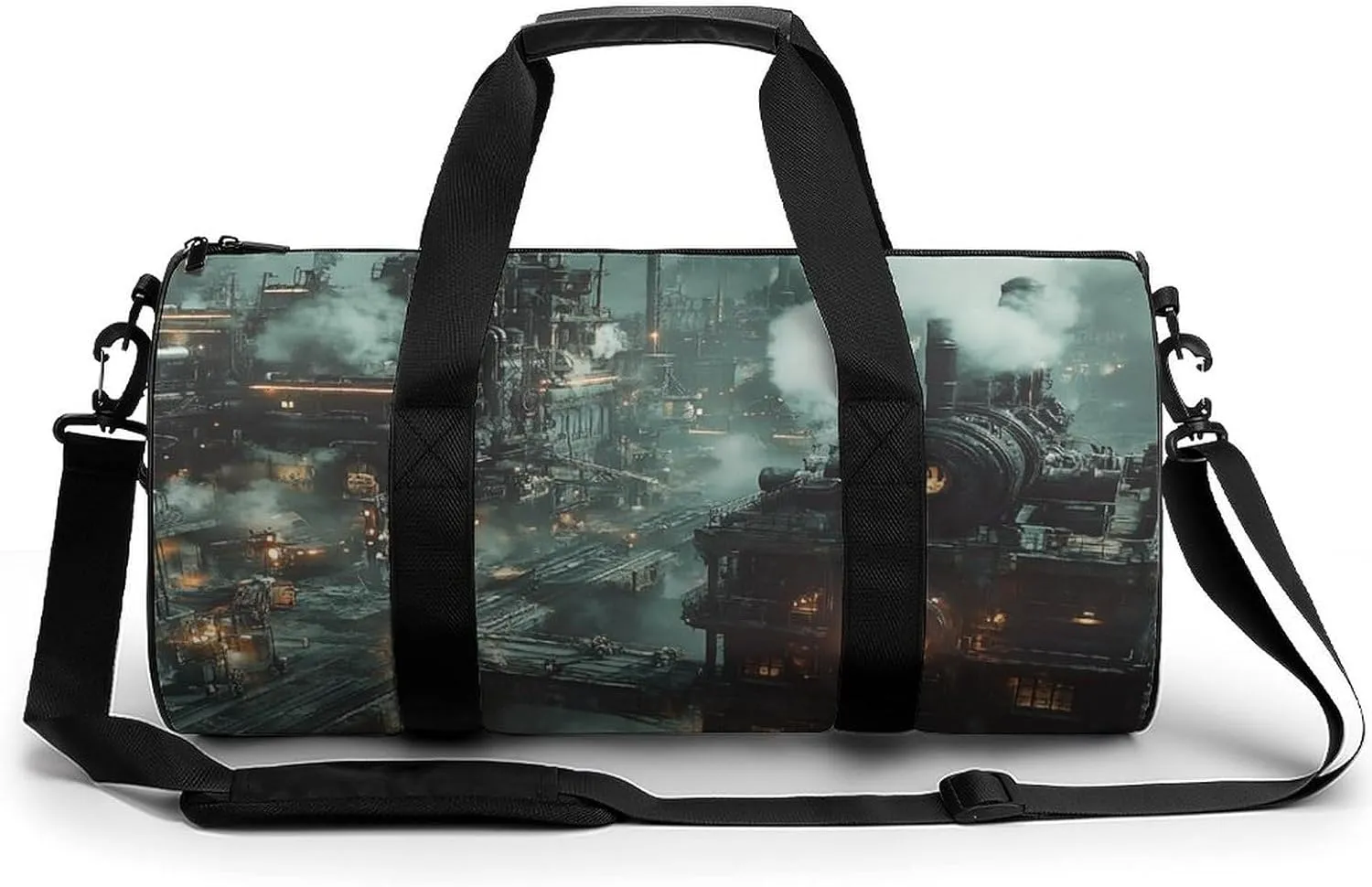Gym Bag 17in for Men Women, Waterproof Foldable Sports Organizer, Durable Workout Travel Duffle Bag, Mechanical Warfare-4