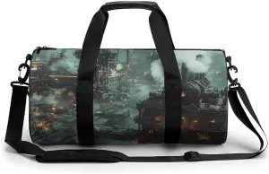 Gym Bag 17in for Men Women, Waterproof Foldable Sports Organizer, Durable Workout Travel Duffle Bag, Mechanical Warfare-4