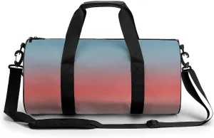 Gym Bag 17in for Men Women, Waterproof Foldable Sports Organizer, Durable Workout Travel Duffle Bag, Soft Sky Shift-1097