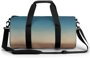 Gym Bag 17in for Men Women, Waterproof Foldable Sports Organizer, Durable Workout Travel Duffle Bag, Warm Glow Horizon-1555