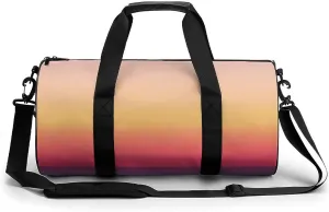 Gym Bag 17in for Men Women, Waterproof Foldable Sports Organizer, Durable Workout Travel Duffle Bag, Warm Sunset Shift-1679