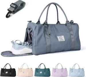 Gym Bag for Women Men, Travel Tote Bag Sport Gym Duffle Bag with Shoe Compartment & Wet Pocket, Carry on Overnight Bag Hospital Bag