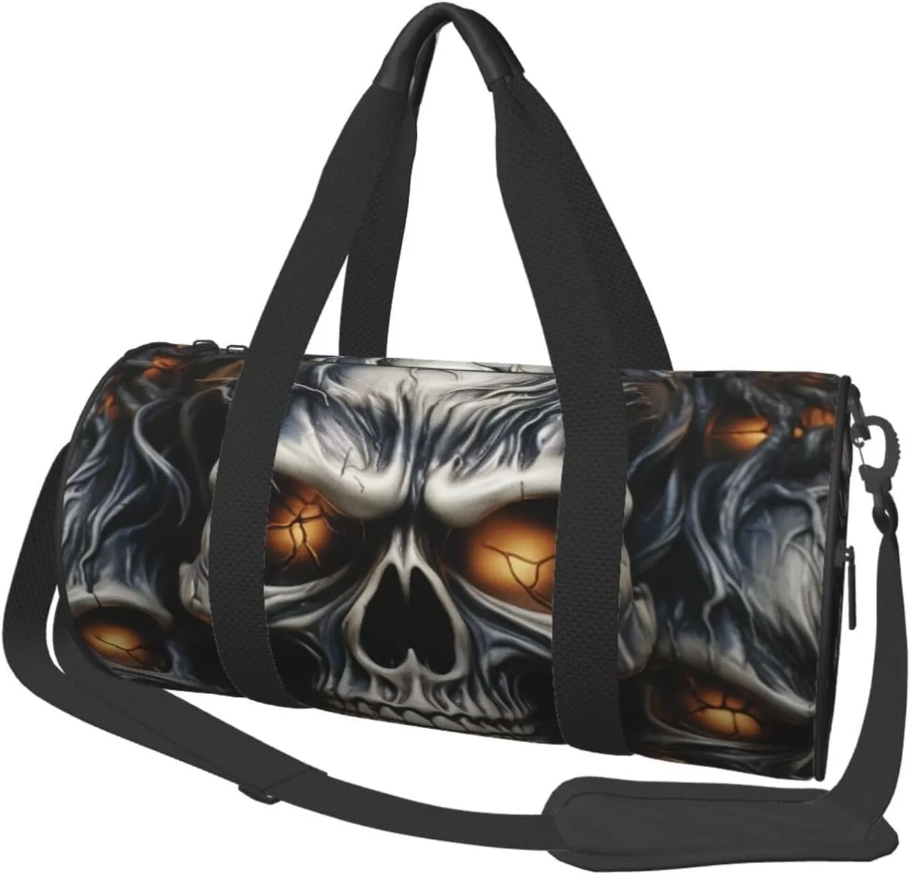 Gym Bags Small Cool Evil Skull Duffel Bag Overnight Bag with Shoe Compartment Carryon Bag for Men Women