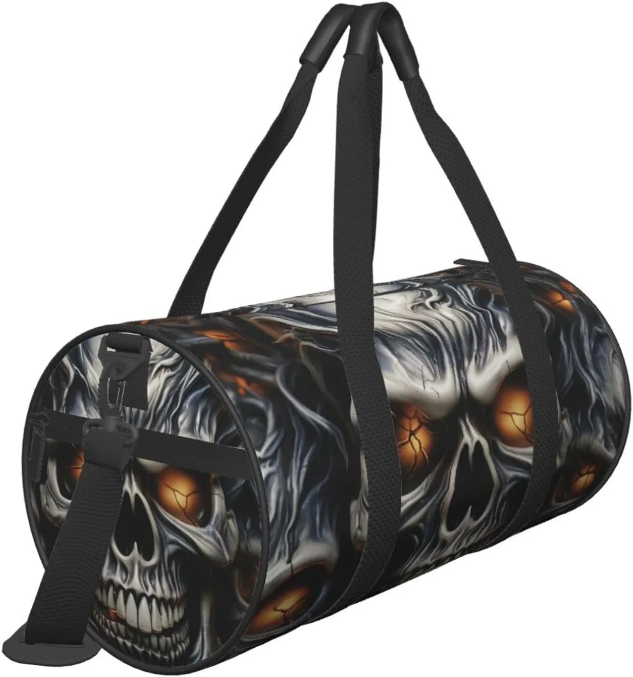 Gym Bags Small Cool Evil Skull Duffel Bag Overnight Bag with Shoe Compartment Carryon Bag for Men Women