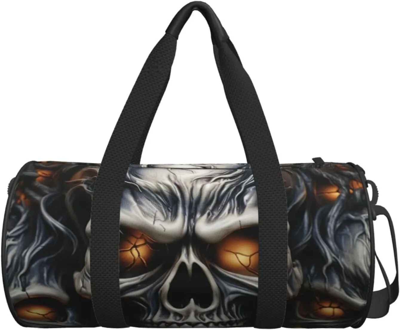 Gym Bags Small Cool Evil Skull Duffel Bag Overnight Bag with Shoe Compartment Carryon Bag for Men Women