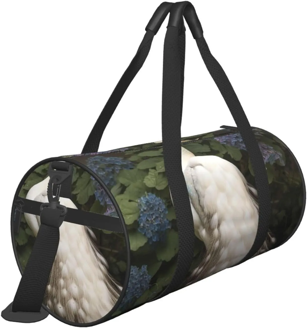 Gym Bags Small White Peacock Duffel Bag Overnight Bag with Shoe Compartment Carryon Bag for Men Women