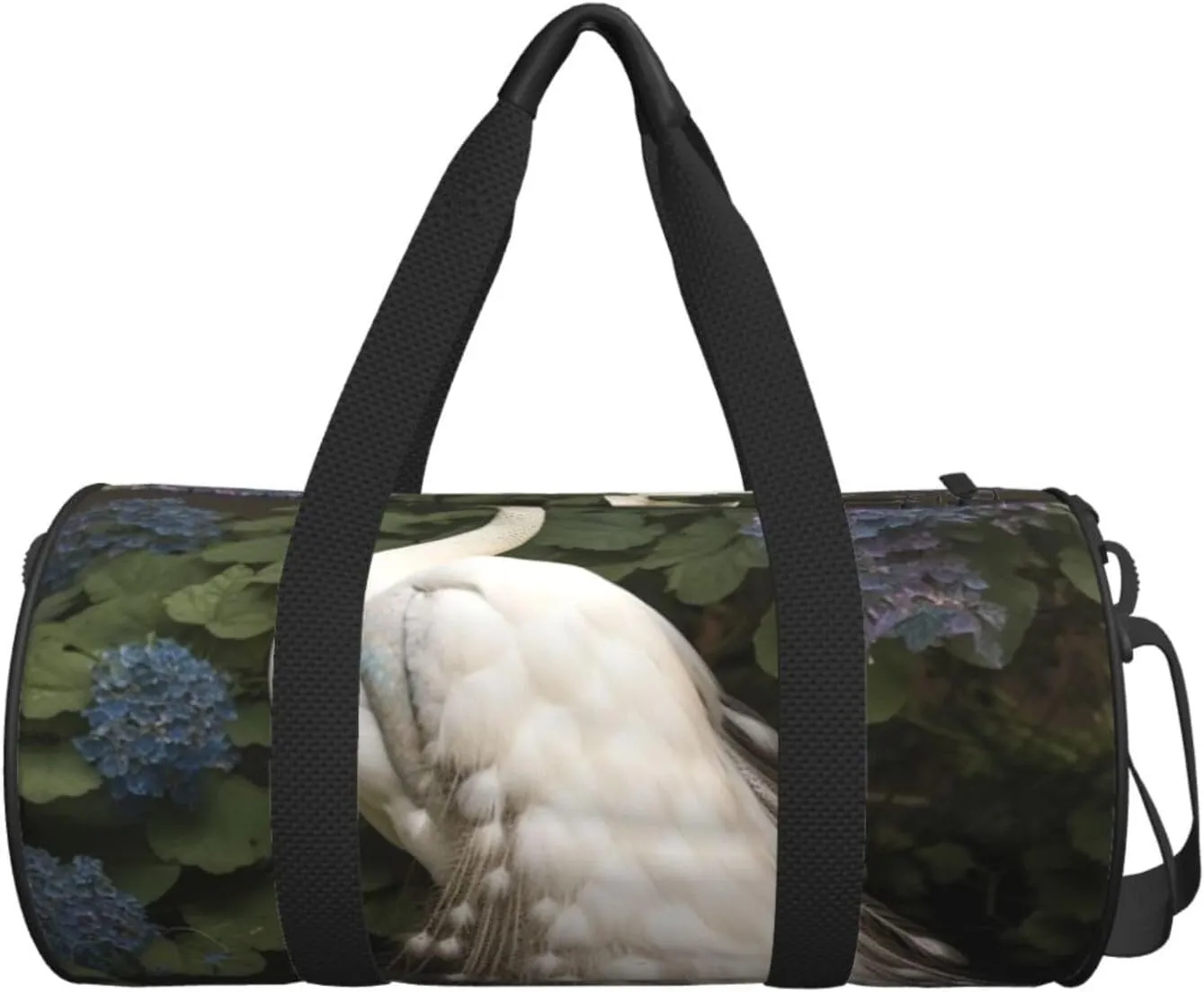 Gym Bags Small White Peacock Duffel Bag Overnight Bag with Shoe Compartment Carryon Bag for Men Women