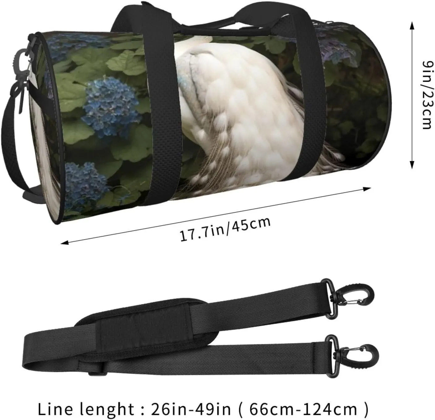 Gym Bags Small White Peacock Duffel Bag Overnight Bag with Shoe Compartment Carryon Bag for Men Women