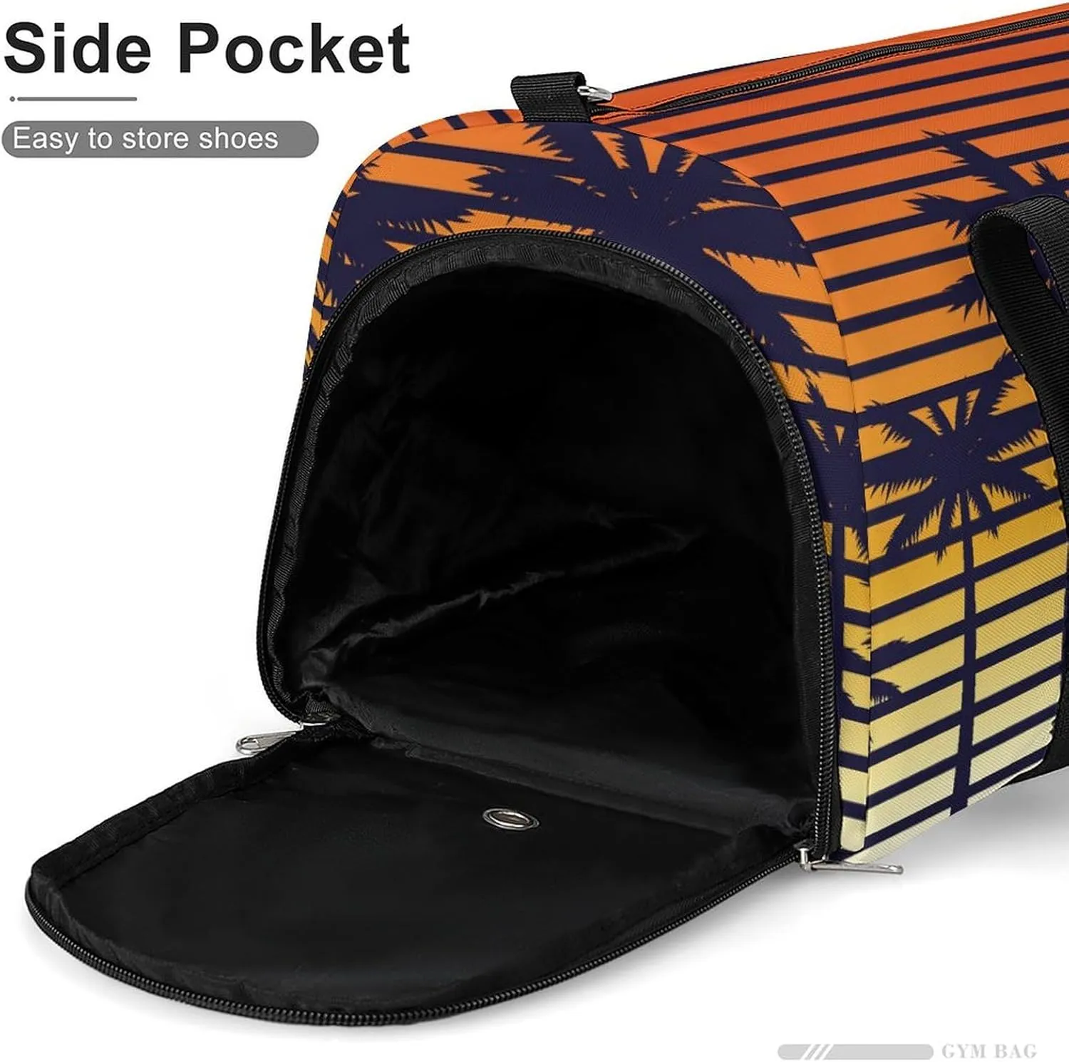 Gym Duffel Bag with Shoe Compartment Wet Pocket, Palms Trees Travel Bag for Men Women