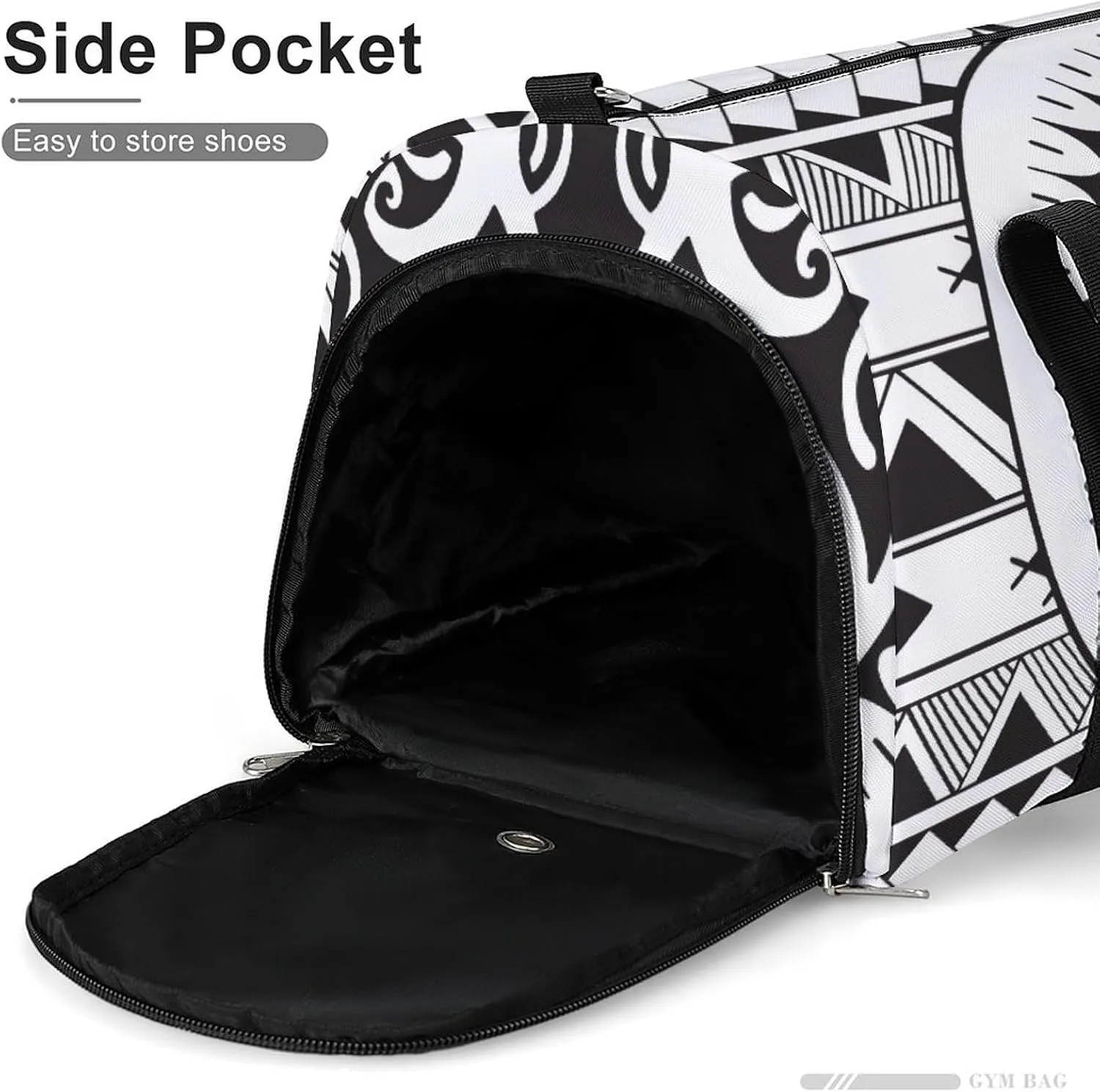 Gym Duffel Bag with Shoe Compartment Wet Pocket, Polynesian Aboriginal Travel Bag for Men Women, style-2