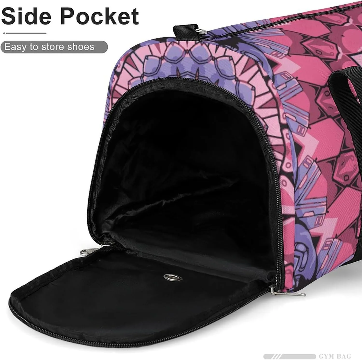 Gym Duffel Bag with Shoe Compartment Wet Pocket, Tile Mehndi Ethnic Travel Bag for Men Women, style-4