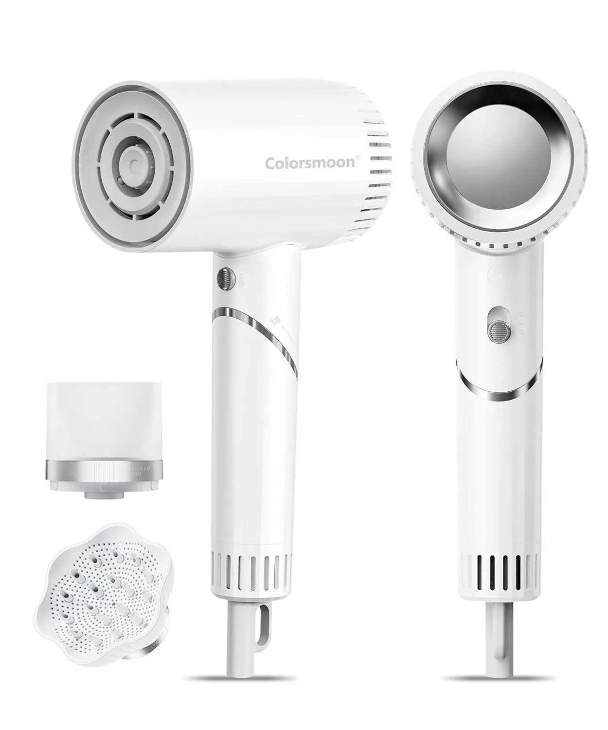 Hair Dryer, 100,000 RPM High-Speed Blow Dryers for Women & Men, Fast-Drying, 500 Million Negative Ions, Heat-Control, Low-Noise with Diffuser & Nozzle, Compact Foldable for Home Travel Use