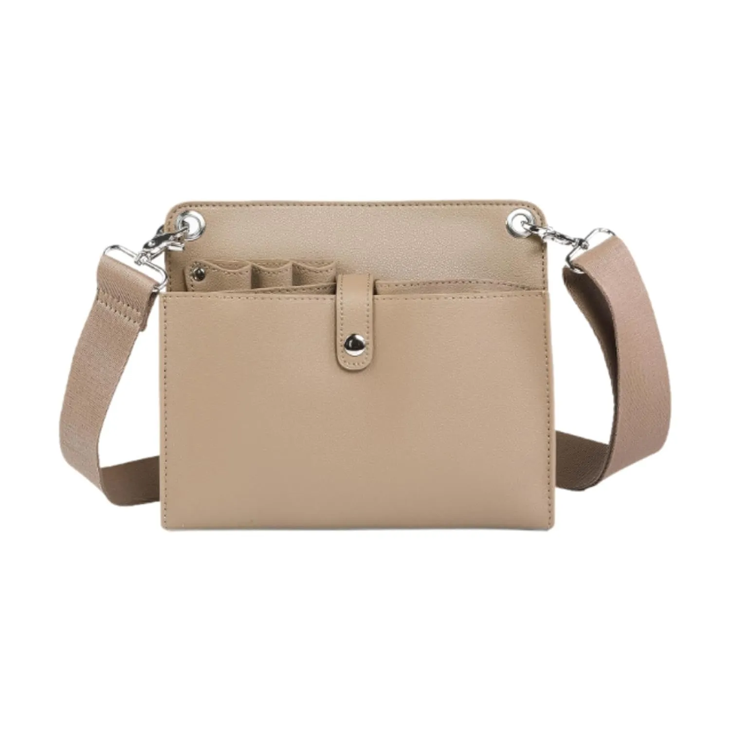 Hair Scissor Bag Hair Stylist Tools Bag PU Leather with Shoulder Belt Organizer Shoulder Bag for Groomers Hairdressers Salon, Coffee