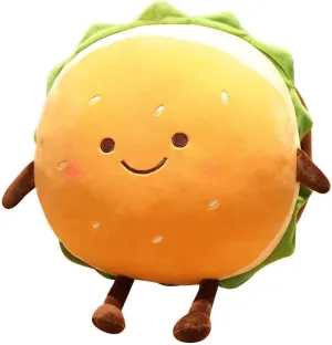 Hamburger Plush Toy - Hamburger Stuffed Toys - Cute Food Plush Pillow - Room Decor Holiday Birthday for Kids Boys Girls (6")