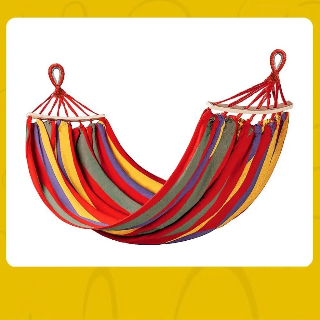 Hammock Hammock Outdoor Swing Adult Thickened Canvas Camping Leisure Single and Double Dormitory Hanging Chair Hammocks for Outside(Red,261 * 150cm)