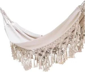 Hammock Outdoor Hammock Single Double Camping Hanging Tree Outdoor Indoor Thick Canvas Leisure Homestay Decoration Hammocks for Outside(D)
