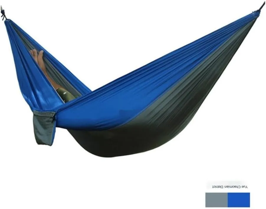 Hamock Outdoor Thickened Canvas Outdoor Bent Wooden Stick Hanging Sheet Double Hammock Swing Dormitory Camping Hanmock(C)
