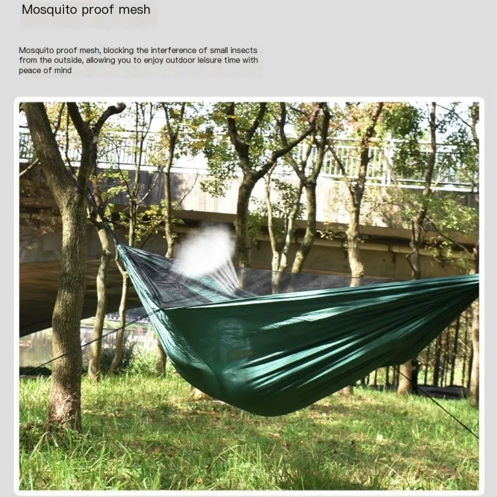 Hamock Outdoor Thickened Canvas Outdoor Bent Wooden Stick Hanging Sheet Double Hammock Swing Dormitory Camping Hanmock(C)