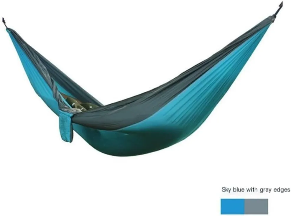 Hamock Outdoor Thickened Canvas Outdoor Bent Wooden Stick Hanging Sheet Double Hammock Swing Dormitory Camping Hanmock(C)