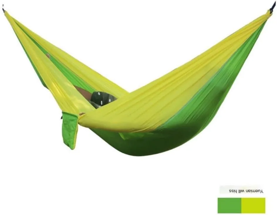 Hamock Outdoor Thickened Canvas Outdoor Bent Wooden Stick Hanging Sheet Double Hammock Swing Dormitory Camping Hanmock(C)