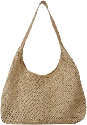Handbag Summer New Straw Bag Holiday Beach Woven Bag Shoulder Literary Large Bag Out Straw Bags Handbag