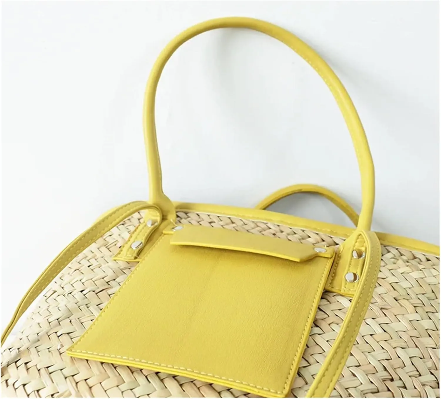 Handheld Crossover Grass Woven Bag Vine Woven Portable Women's Beach Crossbody Bag Shopping Bag Handbag