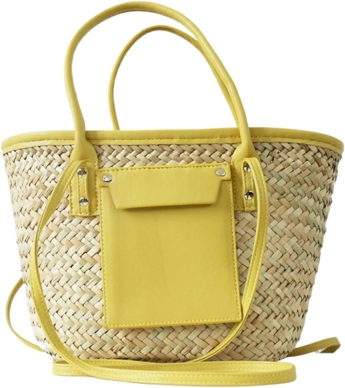 Handheld Crossover Grass Woven Bag Vine Woven Portable Women's Beach Crossbody Bag Shopping Bag Handbag