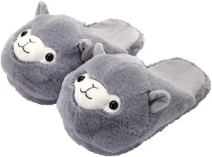 HANDKEI Plush avocado slippers cute Llama plush slippers women's plush home shoes