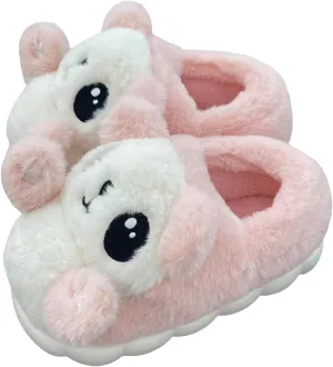 HANDKEI Women's bear slippers, animal slippers, home and indoor plush slippers