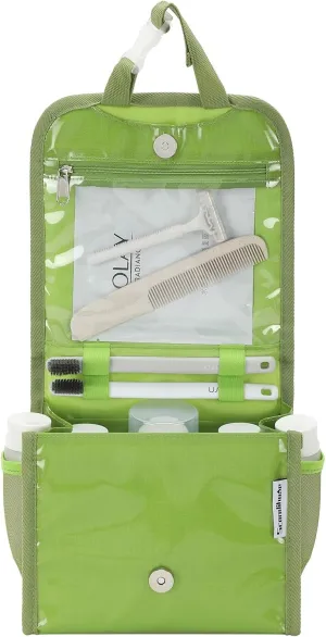 Hanging Toiletry Bag for Men & Women, Waterproof Travel Makeup Organizer, Large Capacity with Multiple Compartments, Shaving & Full-Sized Toiletries Storage Bag. SO-T (Green)