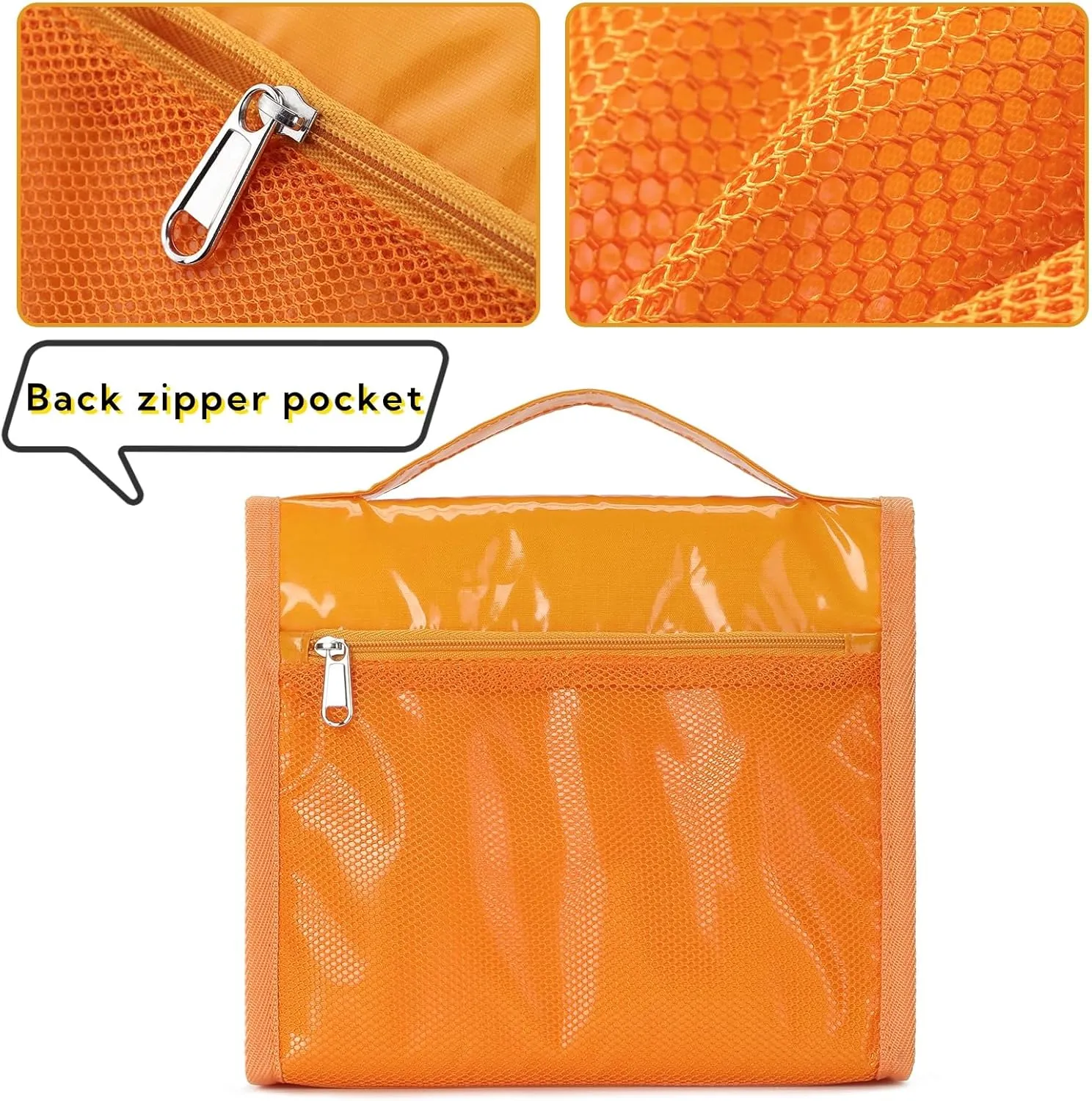 Hanging Toiletry Bag for Men & Women, Waterproof Travel Makeup Organizer, Large Capacity with Multiple Compartments, Shaving & Full-Sized Toiletries Storage Bag. SO-T (Orange)