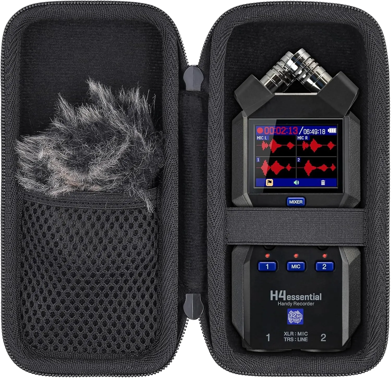 Hard Travel Case for Zoom H4essential 4-Track Stereo Handy Recorder by Aenllosi(Case Only)