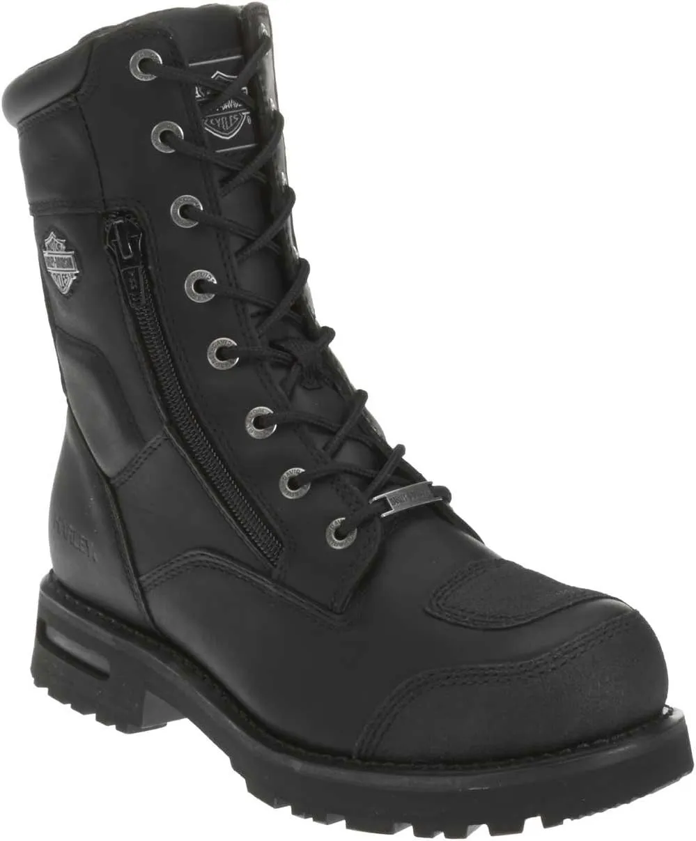 Harley-Davidson Men's Riddick 8-Inch Lace-UP Black Motorcycle Boots D98308
