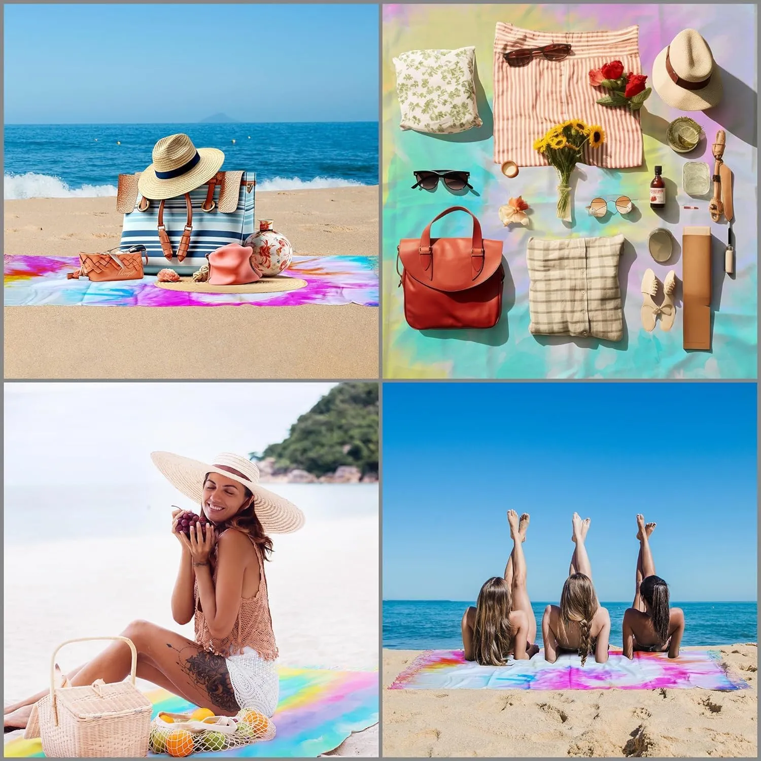 HAVLULAND Turkish Beach Towel Pack of 6 Oversized 72"x40" Bath Towels Bulk Extra Large Sand Free Quick Dry Absorbent Lightweight Pool Swim Camping Blanket Adults Vacation Essentials - Set of 6 Fuchsia