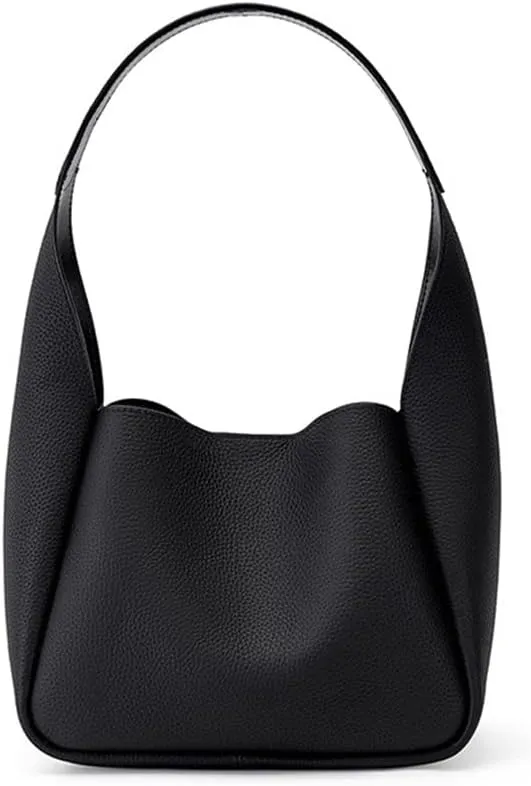 HBJWOV Leather Women's Bag Female Layer Leather Bucket Bag Vegetable Basket Underarm Bag