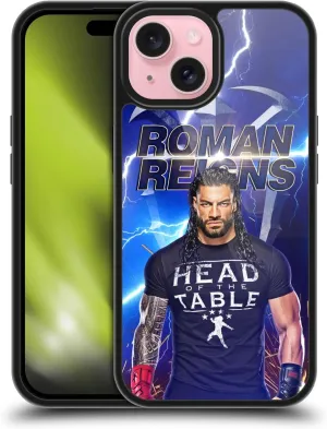 Head Case Designs Officially Licensed WWE Lightning Roman Reigns Gel Armor Case [Military Grade Drop Protection] Compatible with Apple iPhone 15