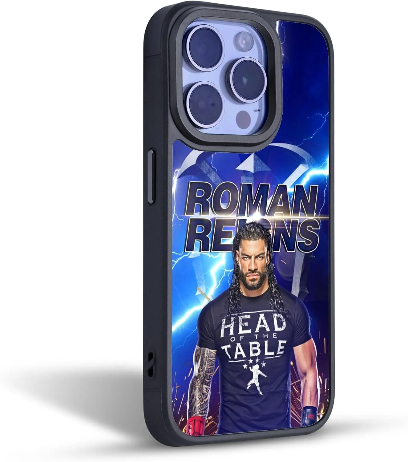 Head Case Designs Officially Licensed WWE Lightning Roman Reigns Gel Armor Case [Military Grade Drop Protection] Compatible with Apple iPhone 15