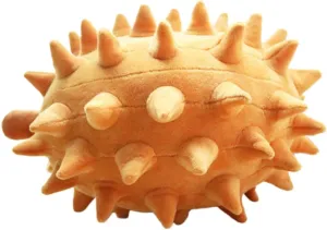 HEALLILY Adorable Durian Shaped Plush Throw Pillow Brown Stuffed Soft Bolster Cushion for Car Home and Travel Relief and Decorative Accessory