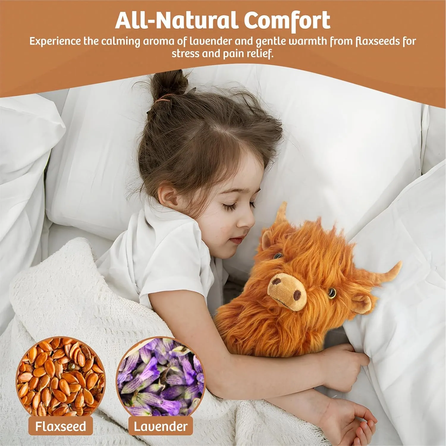 Highland Cow Stuffed Animal Toy - Brown Stuffed Animal Gift for Girls and Kids