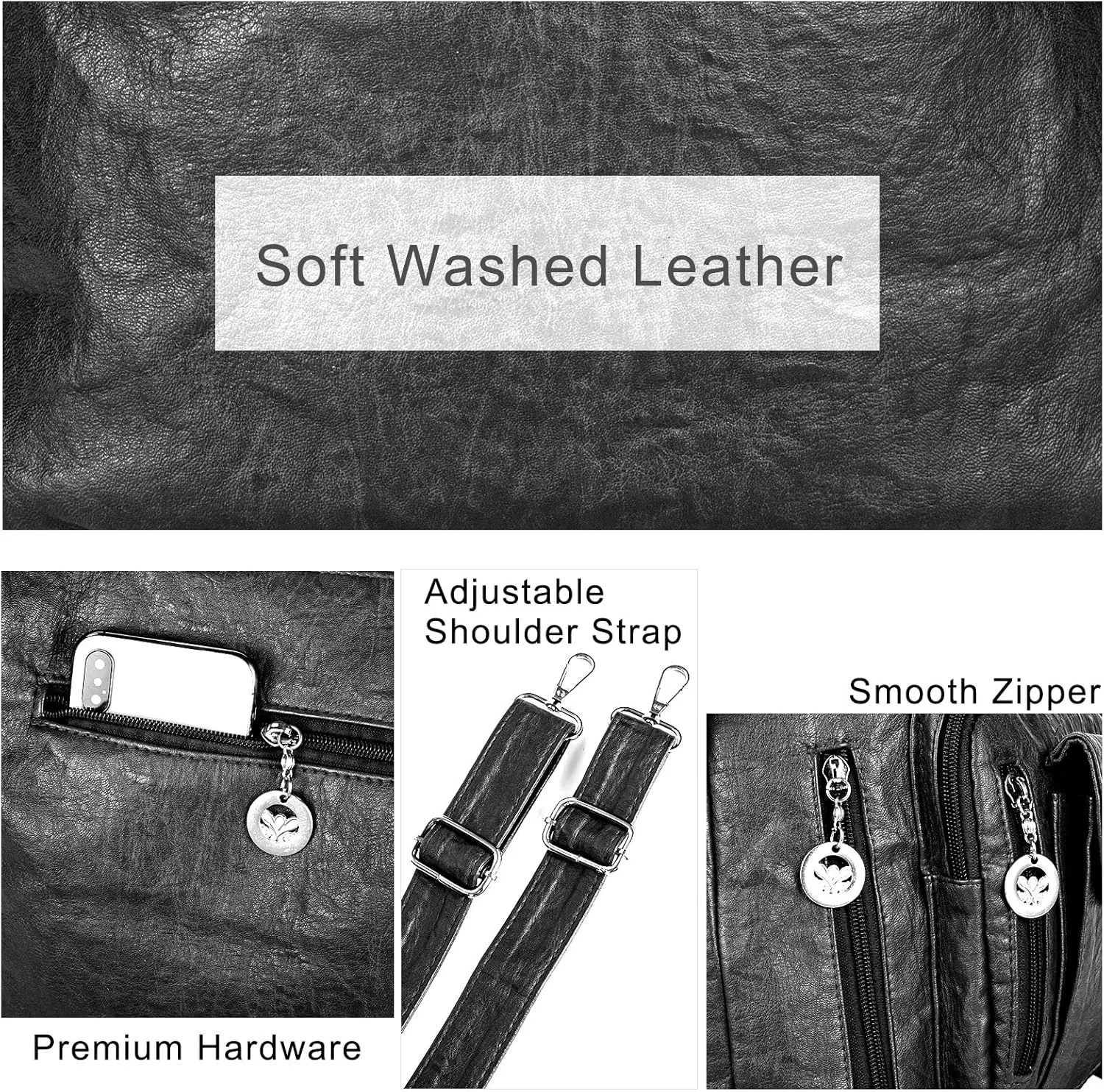 Hobo Bags for Women Large Purse and Handbags Soft PU Leather Women's Shoulder Bags with Multi Pockets Crossbody Bag