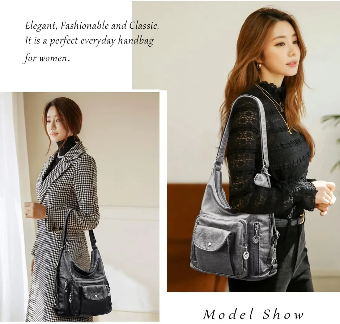 Hobo Bags for Women Large Purse and Handbags Soft PU Leather Women's Shoulder Bags with Multi Pockets Crossbody Bag