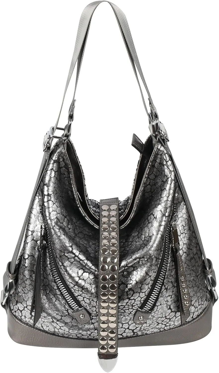 Hobo Bags for Women,Large Shoulder Tote Bag for Women,Shiny Leather Trendy Purse with Zipper.