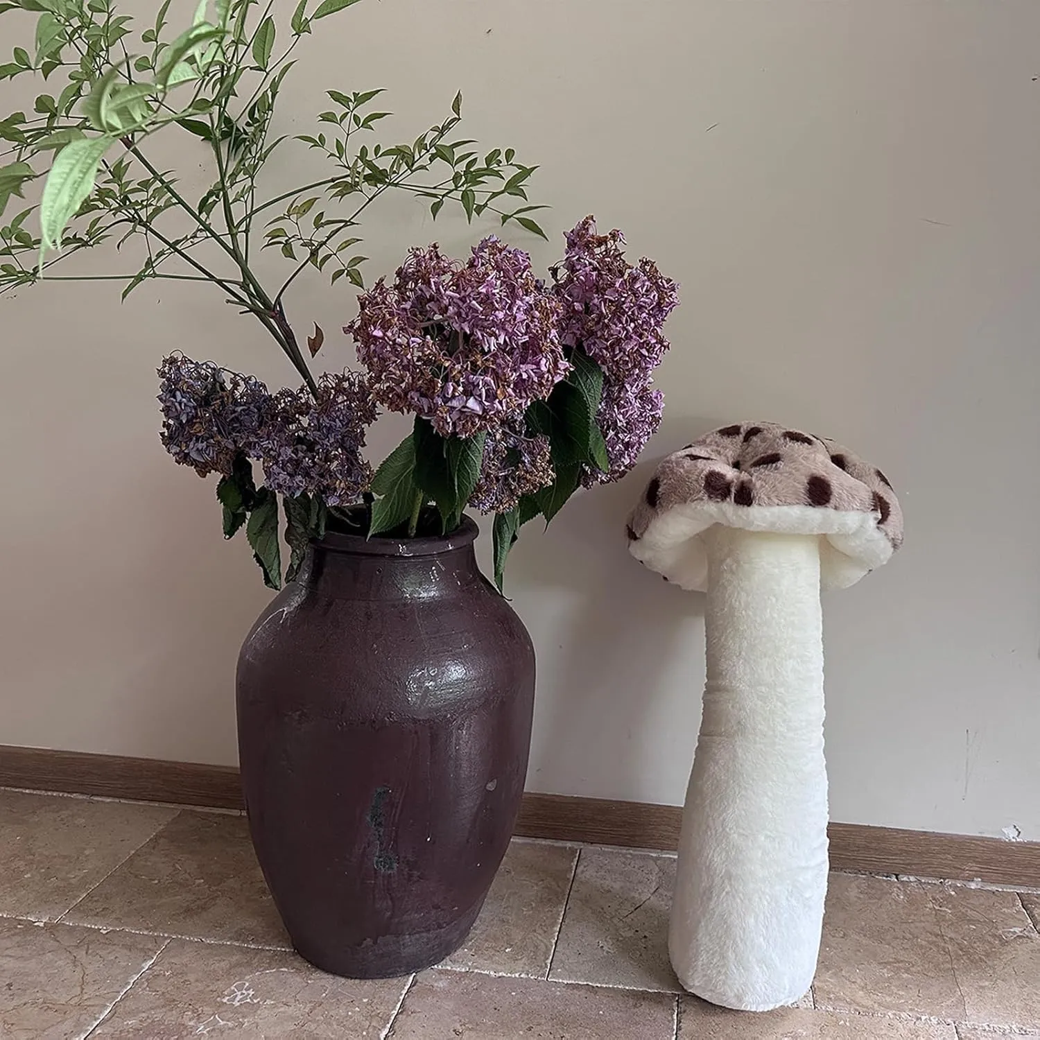 Hofun4U Mushroom Plush Pillow - 30 inch Mushroom Shaped Stuffed Long Pillow - Mushroom Stuffed Pillow - Christmas Birthday Choice Sofa Home Decoration (Brown)