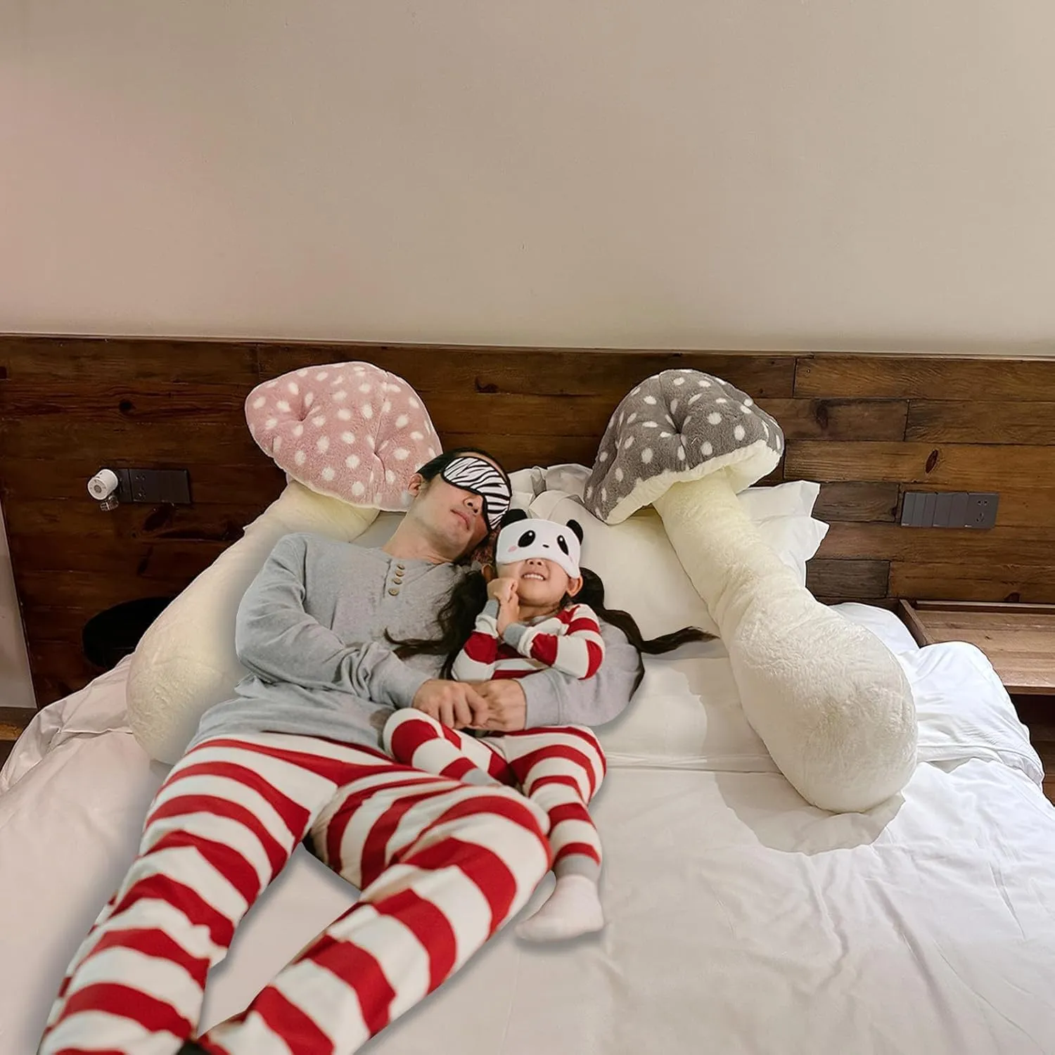 Hofun4U Mushroom Plush Pillow - 39 inch Mushroom Shaped Stuffed Long Pillow - Mushroom Stuffed Pillow - Christmas Birthday Sofa Home Decoration (Grey)