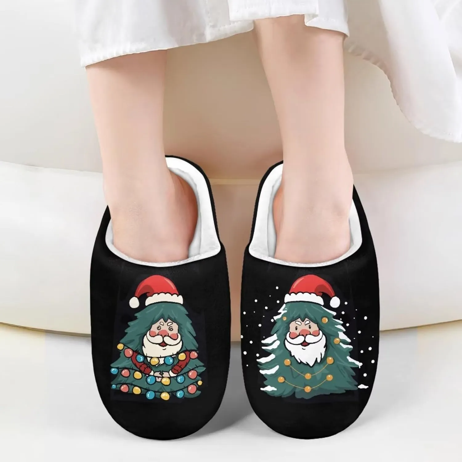 Howilath Boys Girls Christmas Slippers Kids House Cute Slippers for Toddler Plush Warm Slippers Non-Slip Winter Shoes