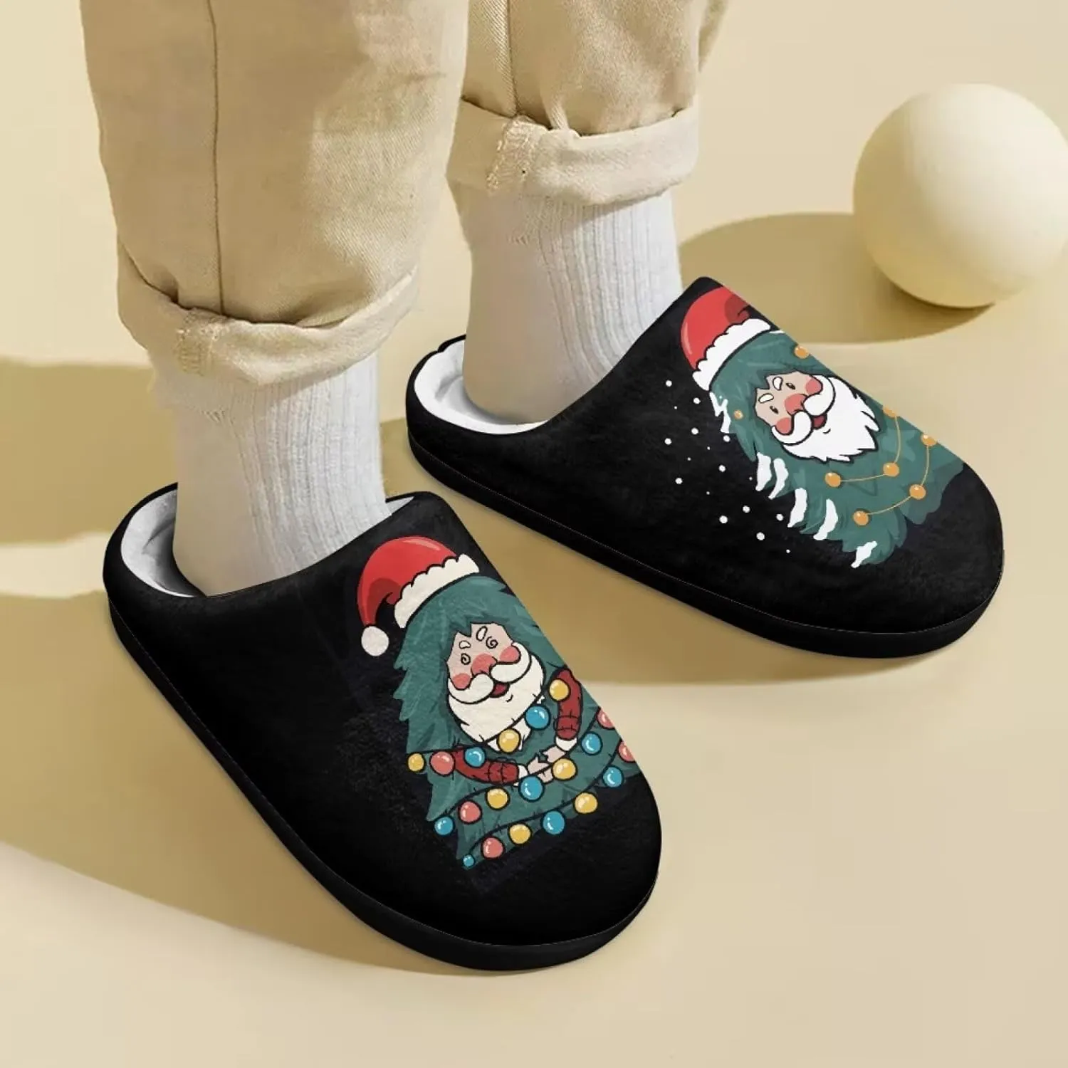 Howilath Boys Girls Christmas Slippers Kids House Cute Slippers for Toddler Plush Warm Slippers Non-Slip Winter Shoes