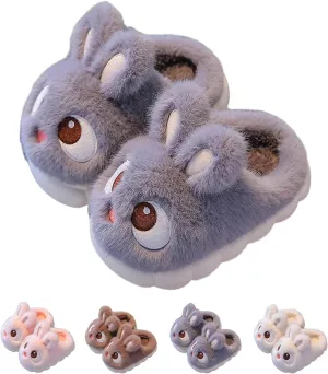 Hrtesus Bunny Slippers Toddler, Baby Bunny Slippers, Cute Cartoon Indoor Cotton Soft Non-Slip for Kids Girls Boys
